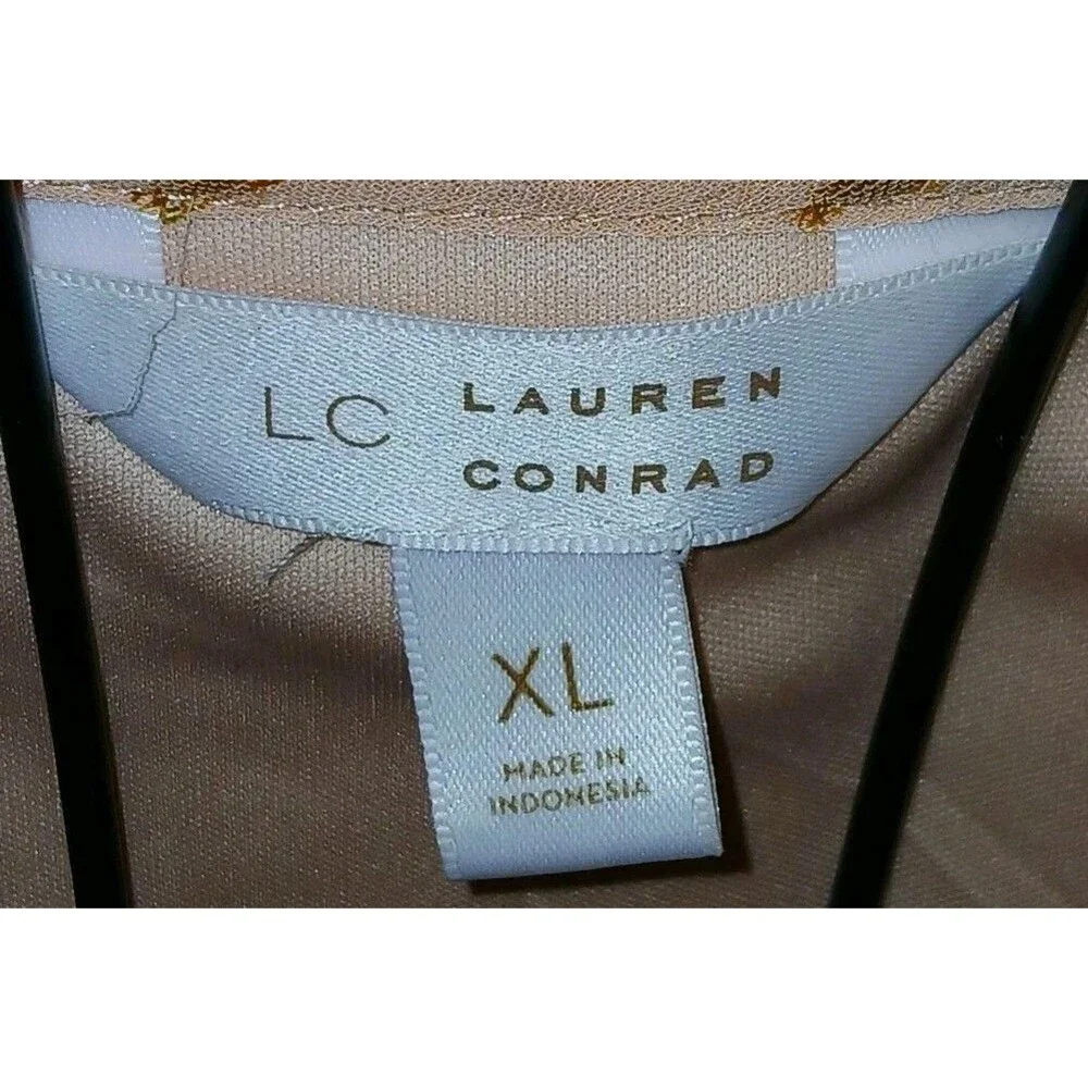 LC Lauren Conrad Pink Ruffle Flutter Sleeve Blouse L Romantic Babydoll Top - Picture 5 of 5